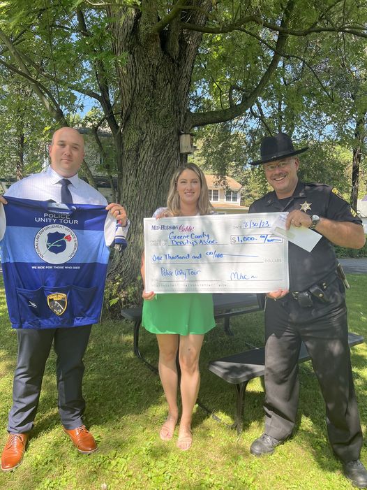 We are proud to support this organization, the Sheriff’s department, our law enforcement and community. Please spread the word on this organizations incredible accomplishments! Police Unity Tour Representing the Greene County Sheriff's office, Scott Christman and Kris Danko.